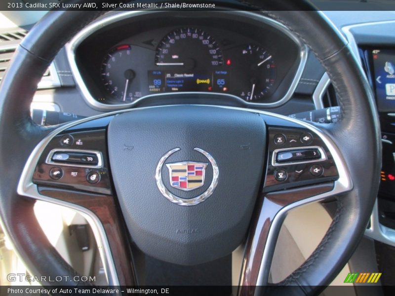 Silver Coast Metallic / Shale/Brownstone 2013 Cadillac SRX Luxury AWD