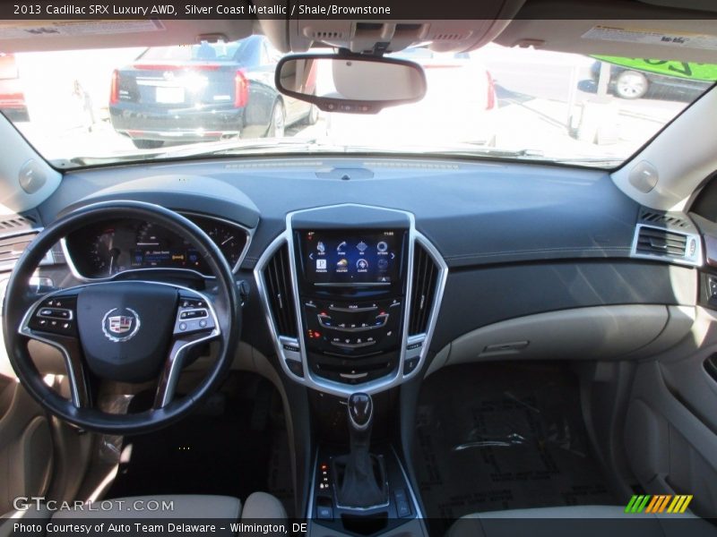 Silver Coast Metallic / Shale/Brownstone 2013 Cadillac SRX Luxury AWD