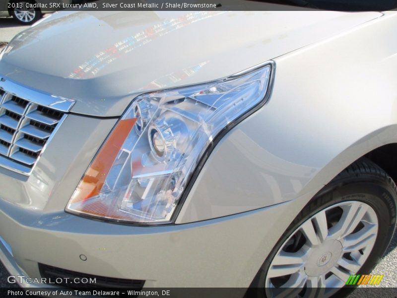Silver Coast Metallic / Shale/Brownstone 2013 Cadillac SRX Luxury AWD