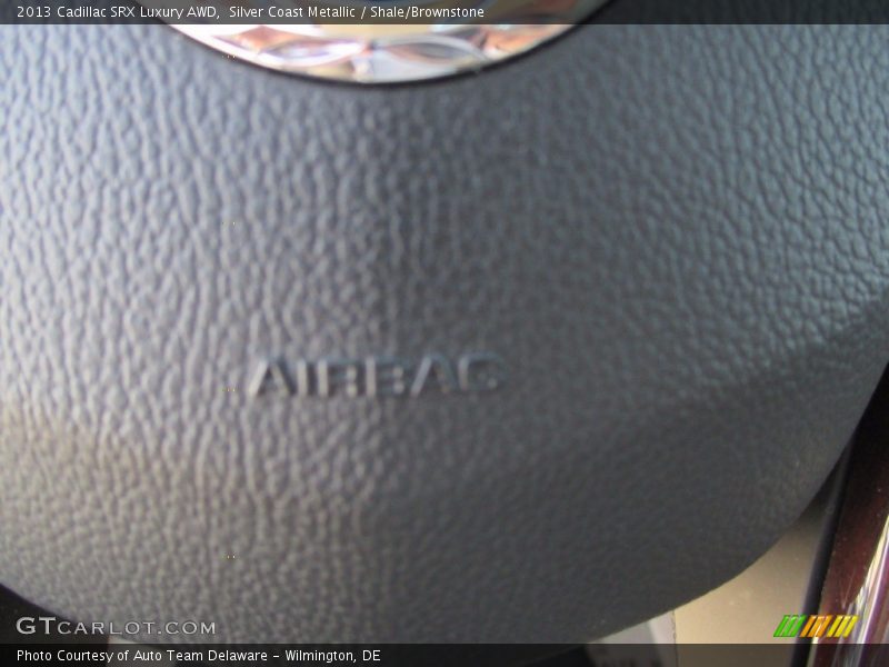 Silver Coast Metallic / Shale/Brownstone 2013 Cadillac SRX Luxury AWD