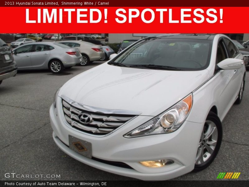 Shimmering White / Camel 2013 Hyundai Sonata Limited