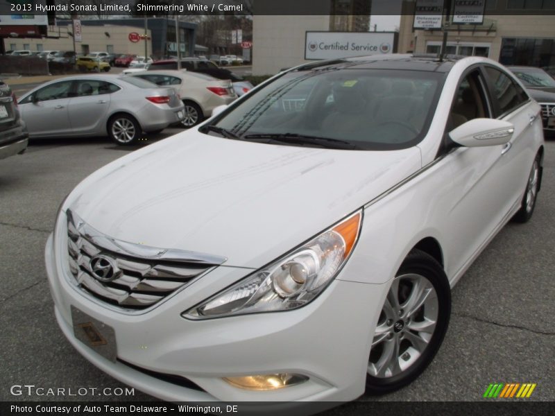 Shimmering White / Camel 2013 Hyundai Sonata Limited