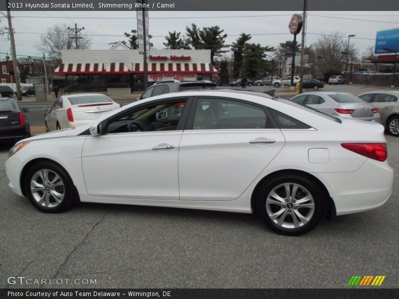 Shimmering White / Camel 2013 Hyundai Sonata Limited