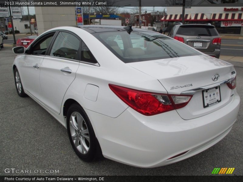 Shimmering White / Camel 2013 Hyundai Sonata Limited