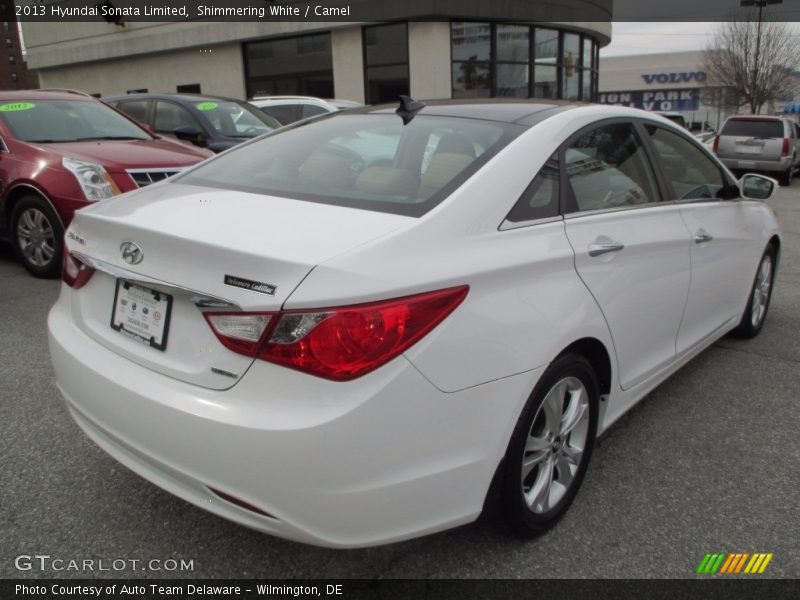 Shimmering White / Camel 2013 Hyundai Sonata Limited