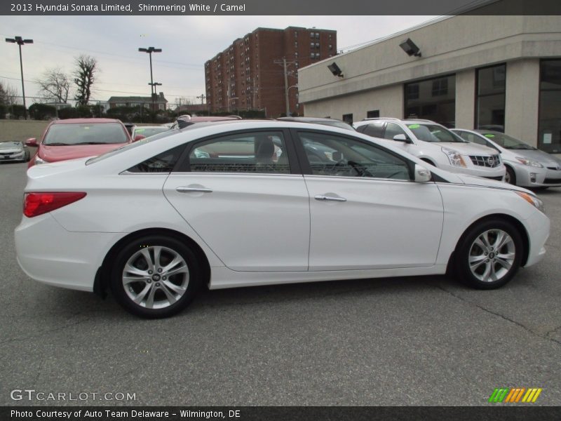 Shimmering White / Camel 2013 Hyundai Sonata Limited