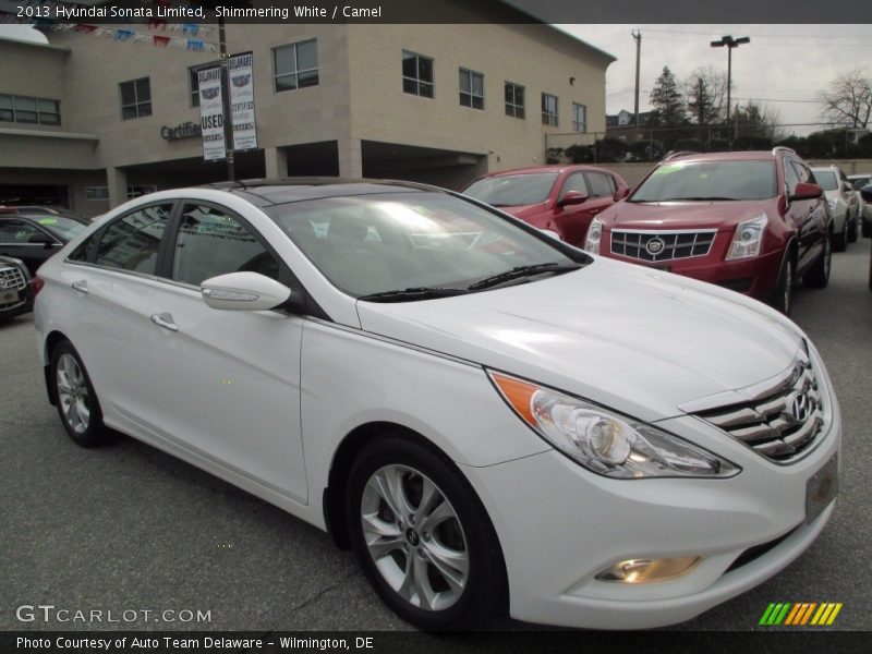 Shimmering White / Camel 2013 Hyundai Sonata Limited