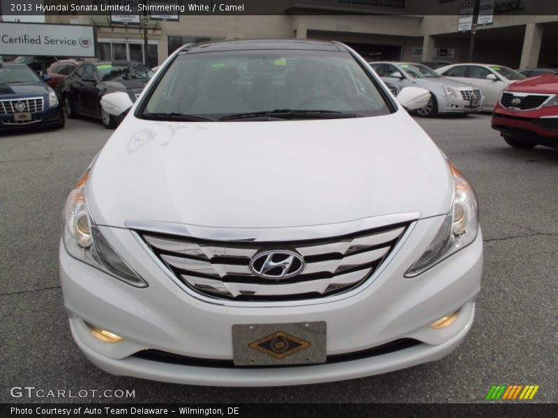 Shimmering White / Camel 2013 Hyundai Sonata Limited