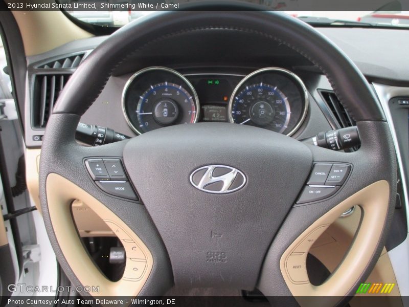 Shimmering White / Camel 2013 Hyundai Sonata Limited