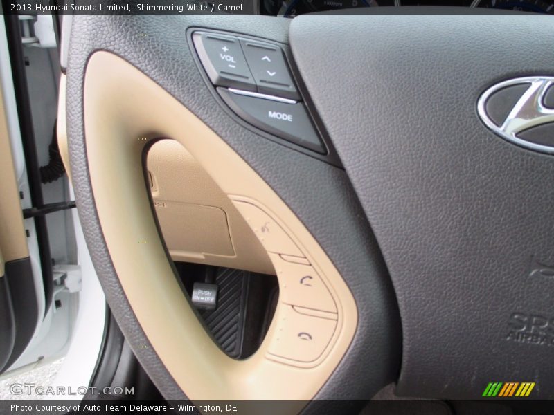 Shimmering White / Camel 2013 Hyundai Sonata Limited