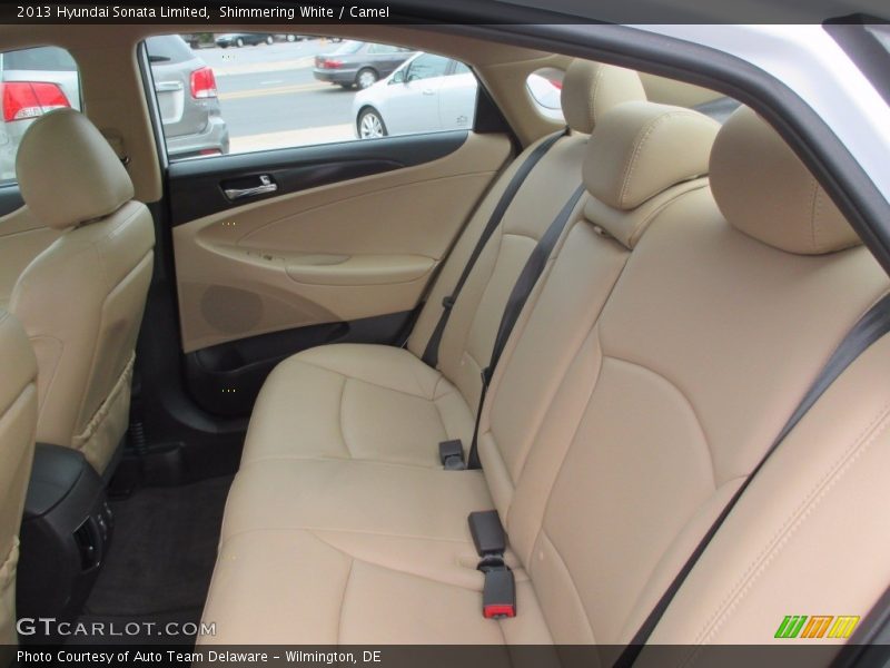 Shimmering White / Camel 2013 Hyundai Sonata Limited