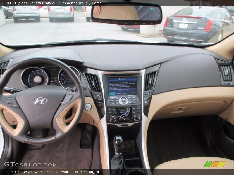 Shimmering White / Camel 2013 Hyundai Sonata Limited