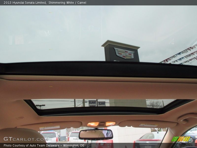Shimmering White / Camel 2013 Hyundai Sonata Limited