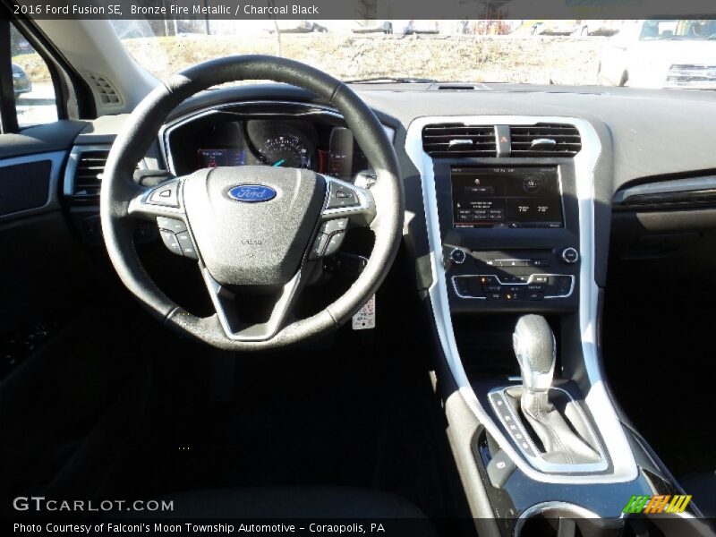 Bronze Fire Metallic / Charcoal Black 2016 Ford Fusion SE