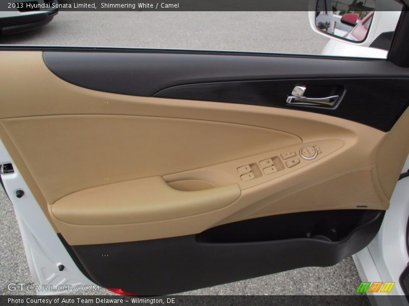 Shimmering White / Camel 2013 Hyundai Sonata Limited