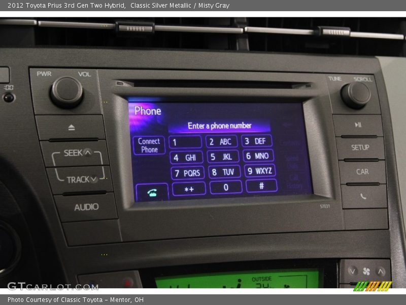 Classic Silver Metallic / Misty Gray 2012 Toyota Prius 3rd Gen Two Hybrid