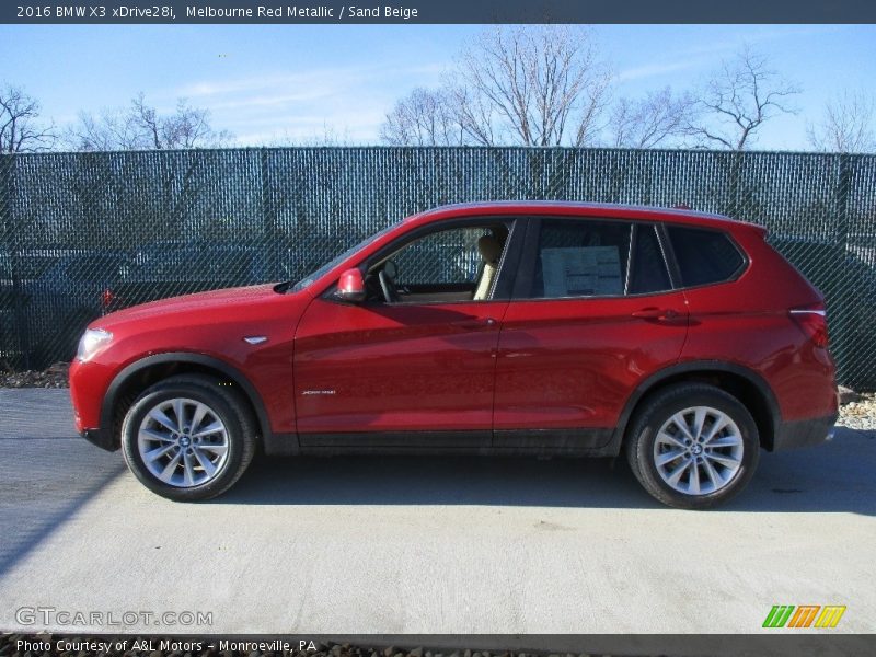 Melbourne Red Metallic / Sand Beige 2016 BMW X3 xDrive28i