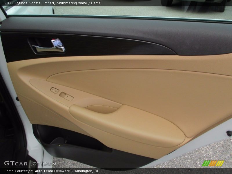 Shimmering White / Camel 2013 Hyundai Sonata Limited