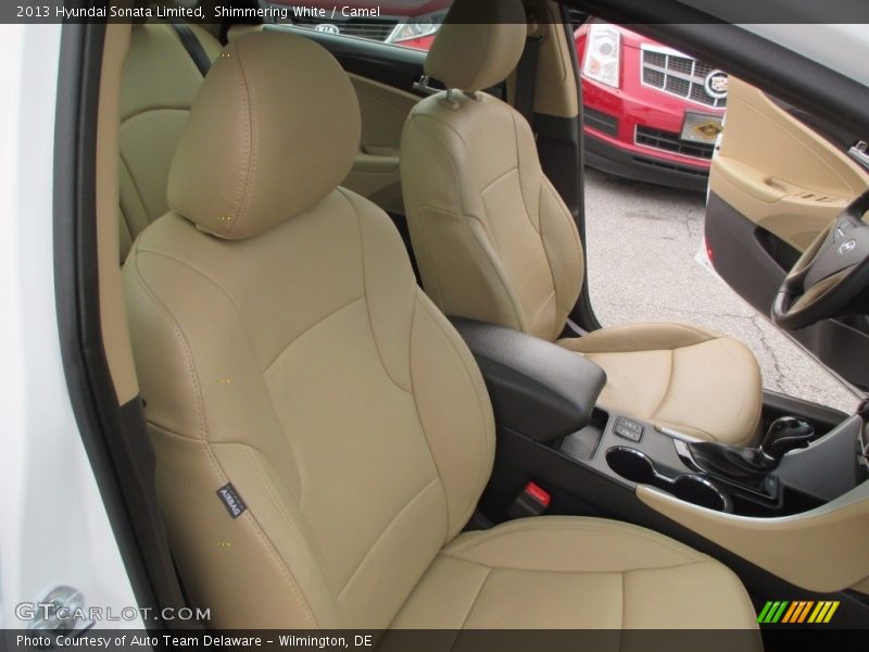Shimmering White / Camel 2013 Hyundai Sonata Limited