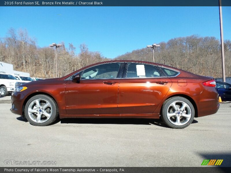 Bronze Fire Metallic / Charcoal Black 2016 Ford Fusion SE