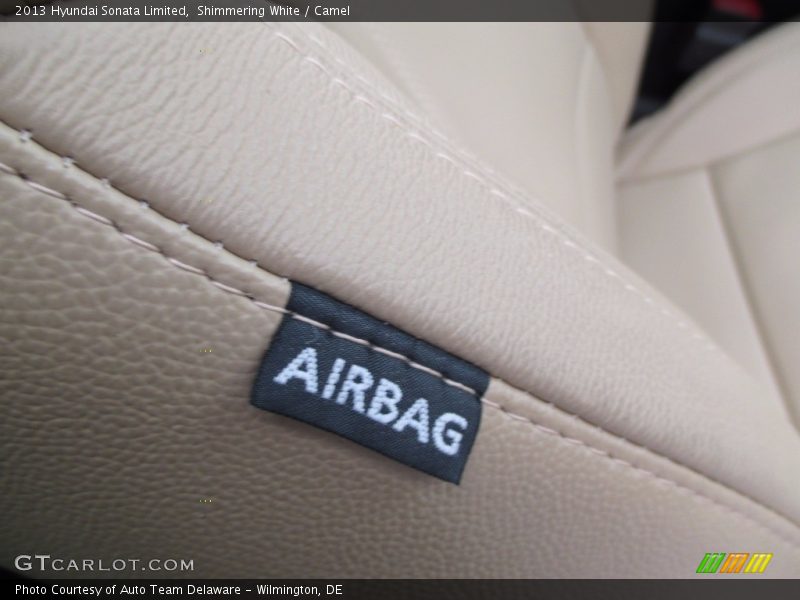 Shimmering White / Camel 2013 Hyundai Sonata Limited