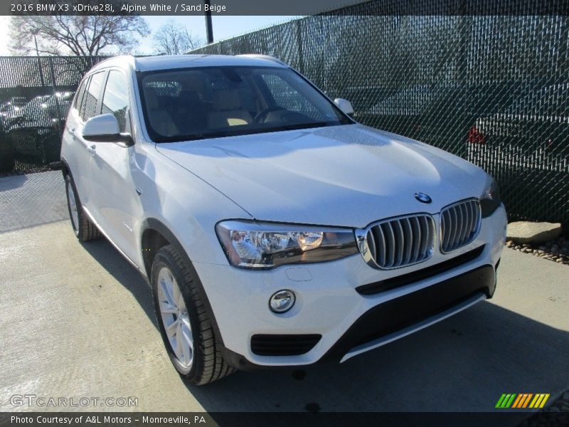 Alpine White / Sand Beige 2016 BMW X3 xDrive28i
