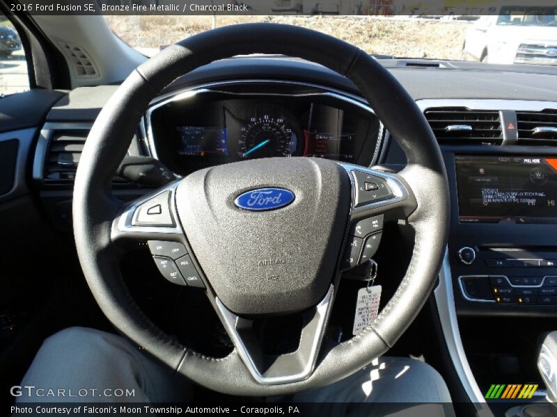 Bronze Fire Metallic / Charcoal Black 2016 Ford Fusion SE
