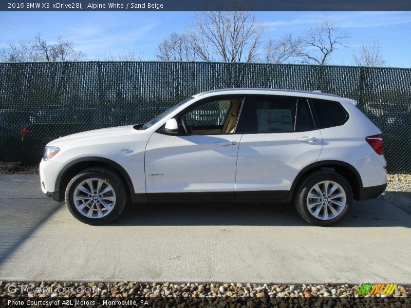 Alpine White / Sand Beige 2016 BMW X3 xDrive28i