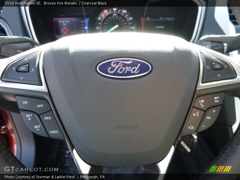 Bronze Fire Metallic / Charcoal Black 2016 Ford Fusion SE