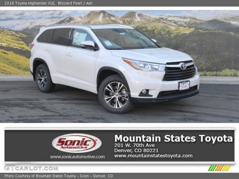 Blizzard Pearl / Ash 2016 Toyota Highlander XLE