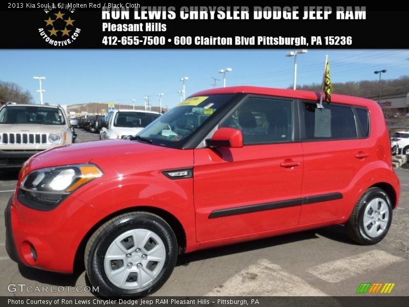 Molten Red / Black Cloth 2013 Kia Soul 1.6