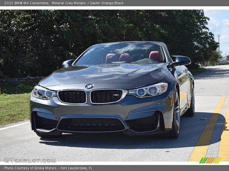 Mineral Grey Metallic / Sakhir Orange/Black 2015 BMW M4 Convertible