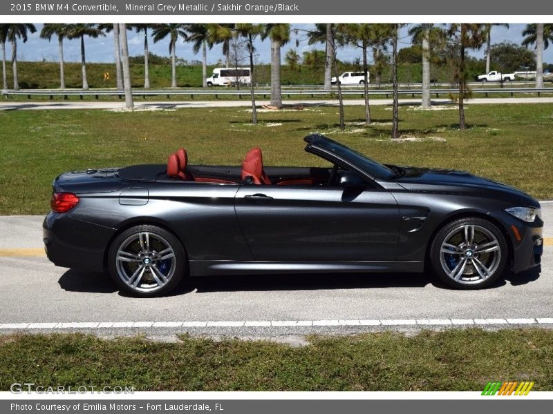 Mineral Grey Metallic / Sakhir Orange/Black 2015 BMW M4 Convertible