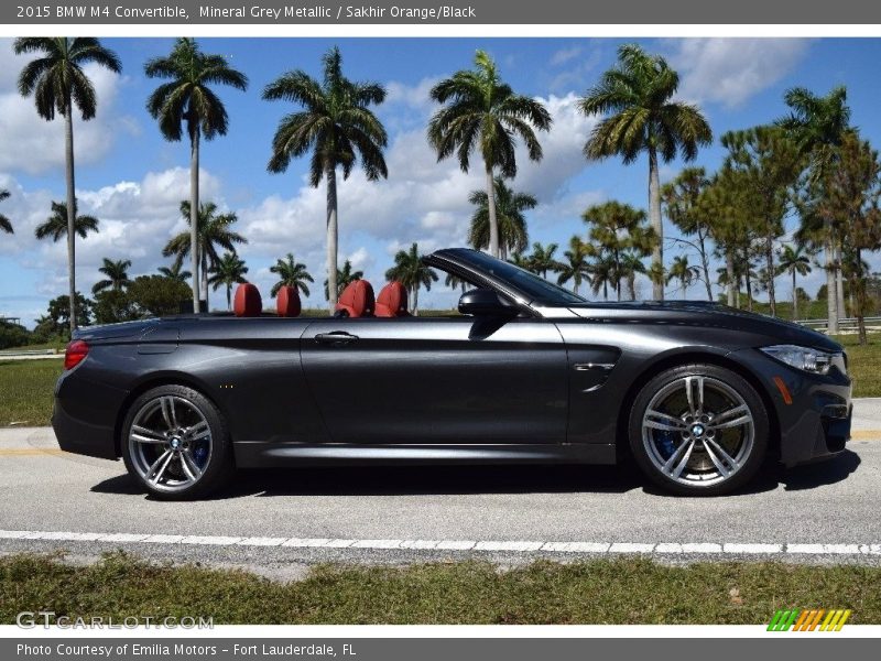 Mineral Grey Metallic / Sakhir Orange/Black 2015 BMW M4 Convertible