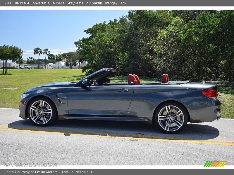 Mineral Grey Metallic / Sakhir Orange/Black 2015 BMW M4 Convertible
