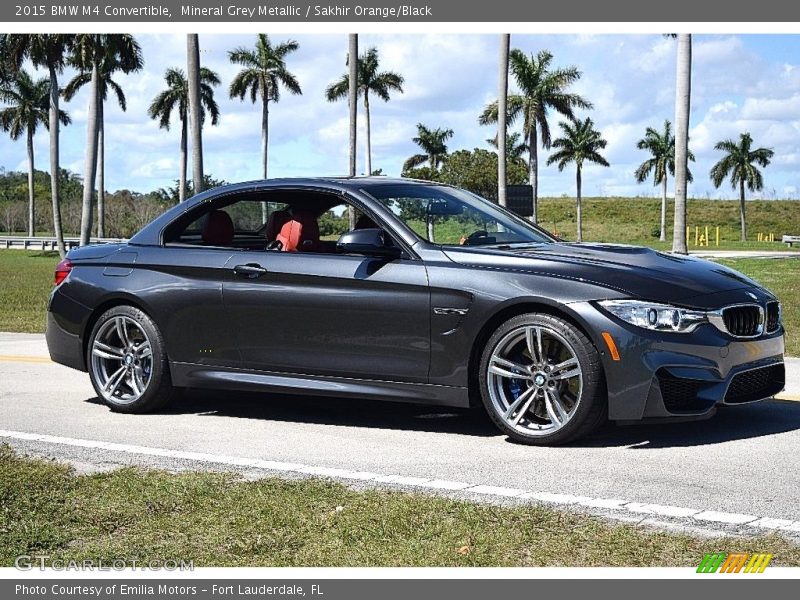 Mineral Grey Metallic / Sakhir Orange/Black 2015 BMW M4 Convertible