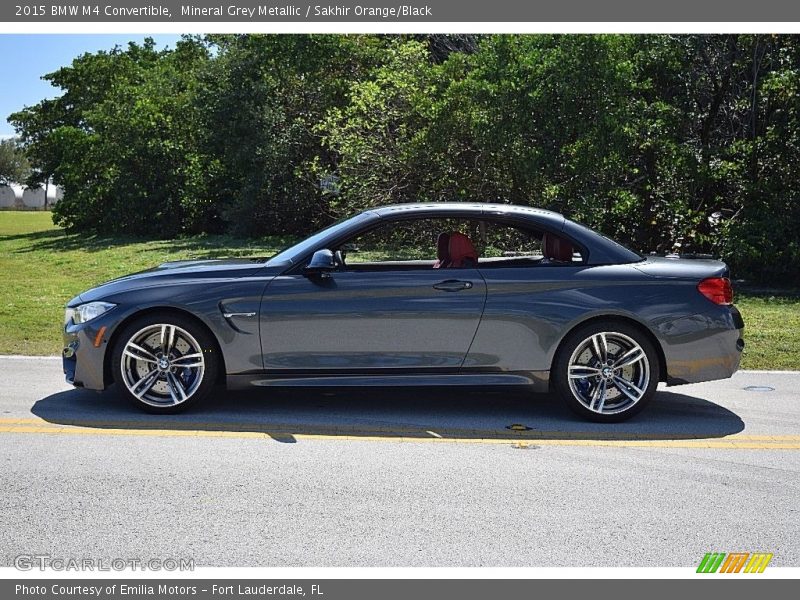 Mineral Grey Metallic / Sakhir Orange/Black 2015 BMW M4 Convertible