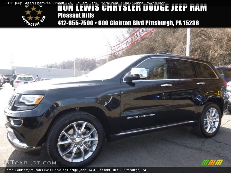 Brilliant Black Crystal Pearl / Dark Sienna Brown/Black 2016 Jeep Grand Cherokee Summit 4x4