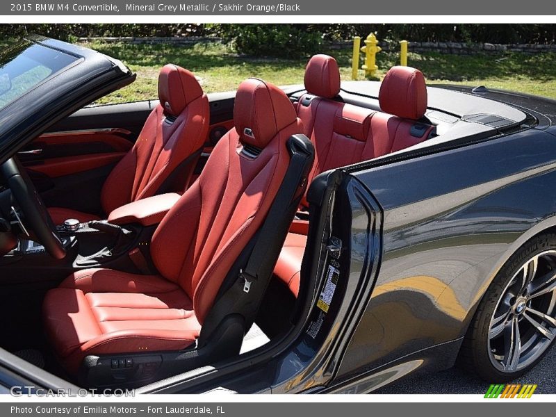 Mineral Grey Metallic / Sakhir Orange/Black 2015 BMW M4 Convertible