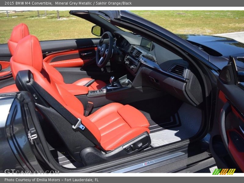 Mineral Grey Metallic / Sakhir Orange/Black 2015 BMW M4 Convertible