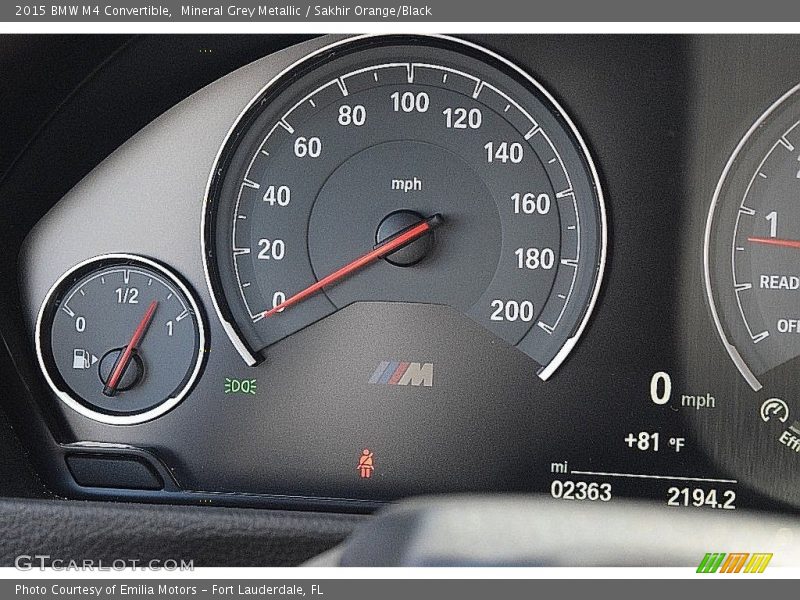 2015 M4 Convertible Convertible Gauges