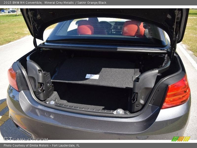Mineral Grey Metallic / Sakhir Orange/Black 2015 BMW M4 Convertible