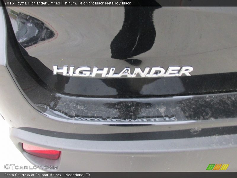 Midnight Black Metallic / Black 2016 Toyota Highlander Limited Platinum