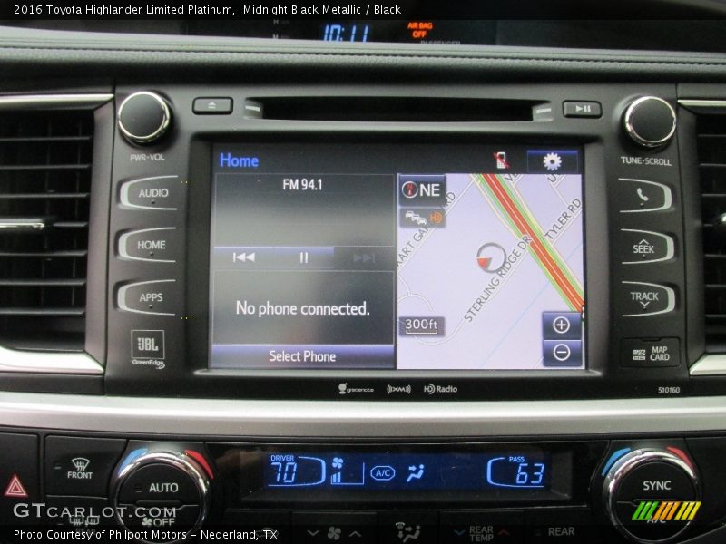 Midnight Black Metallic / Black 2016 Toyota Highlander Limited Platinum