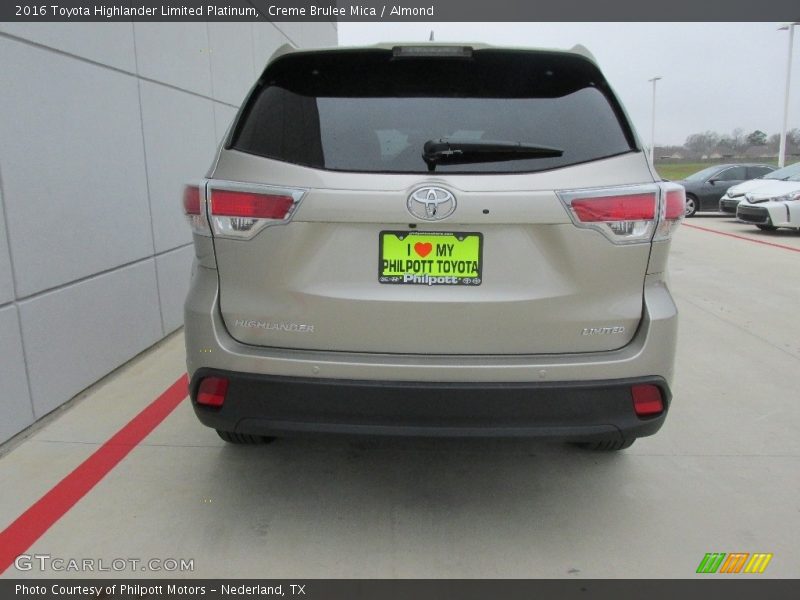 Creme Brulee Mica / Almond 2016 Toyota Highlander Limited Platinum
