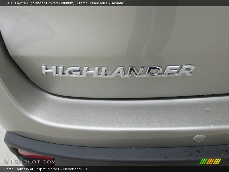 Creme Brulee Mica / Almond 2016 Toyota Highlander Limited Platinum
