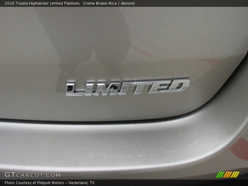 Creme Brulee Mica / Almond 2016 Toyota Highlander Limited Platinum