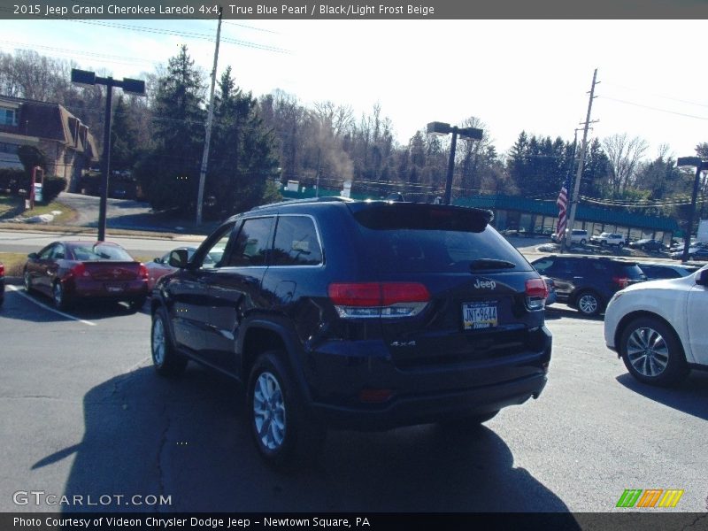 True Blue Pearl / Black/Light Frost Beige 2015 Jeep Grand Cherokee Laredo 4x4