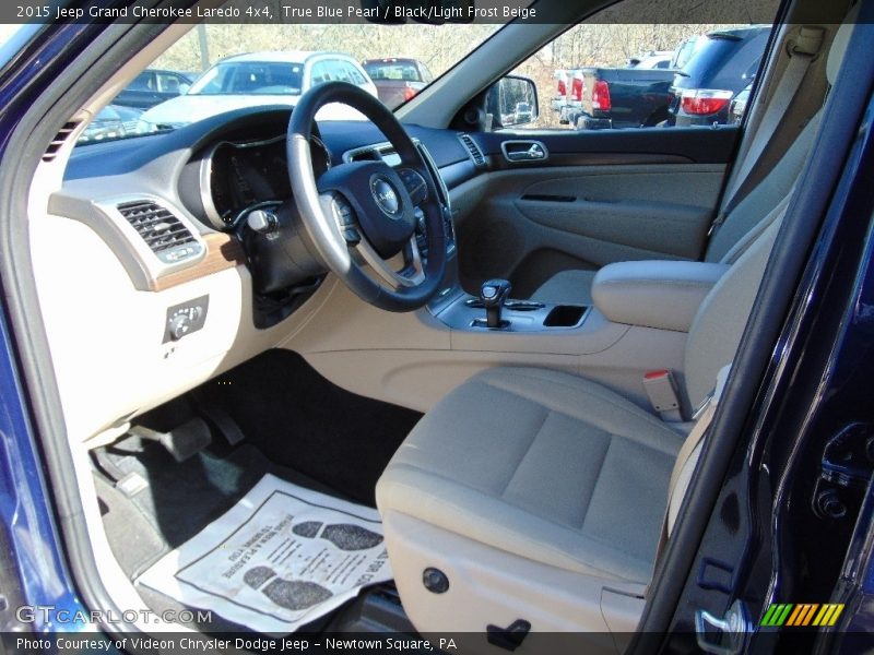 True Blue Pearl / Black/Light Frost Beige 2015 Jeep Grand Cherokee Laredo 4x4