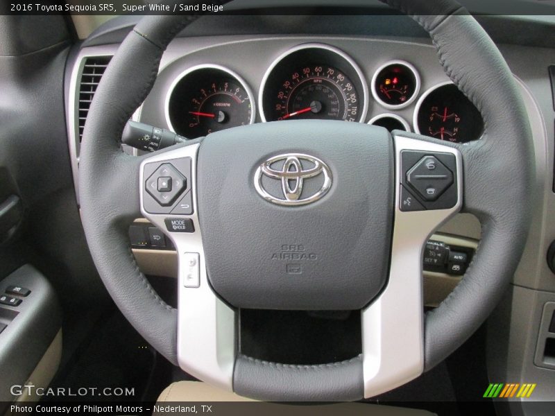 Super White / Sand Beige 2016 Toyota Sequoia SR5